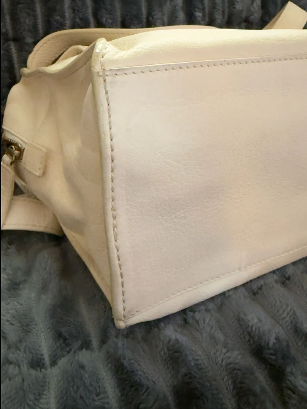 CHANEL Cream Leather Double C Stitch Tote~Vintage